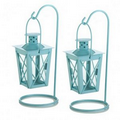 Baby Blue Hanging Railroad Lantern Pair